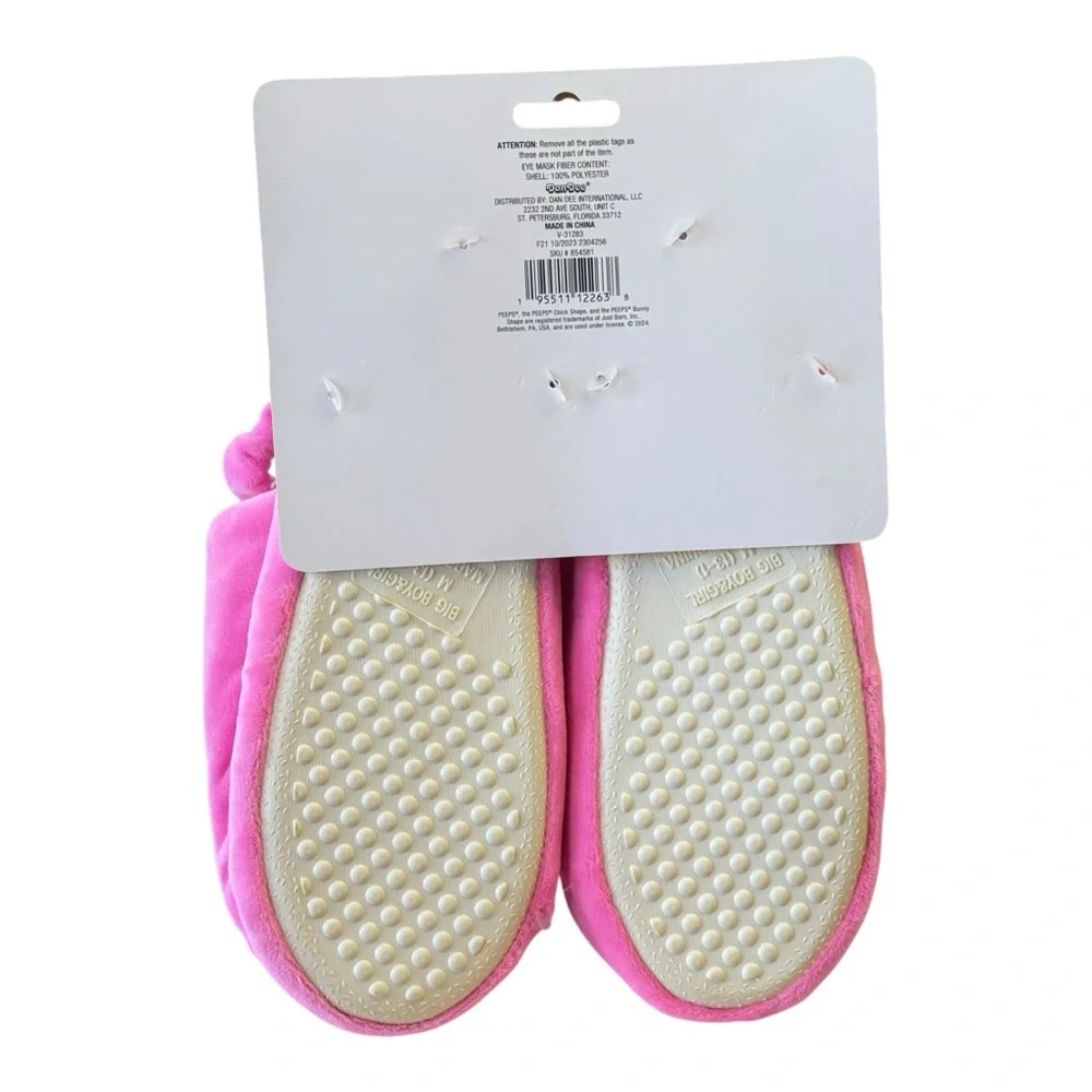 Peeps Pink Slippers and Eye Mask Gift Set- Big Girl/Boy 13-1